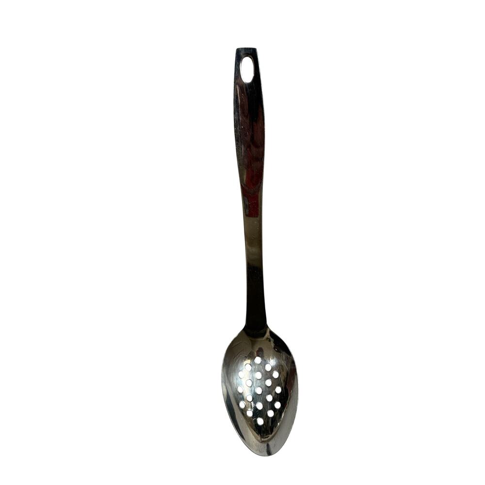 Onedia Restaurant Hanging Handle Perforated Large Stainless Steel Serving Spoon